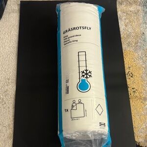 NEW IKEA GRÄSROTSFLY KING white cooling Comforter 86”x102”